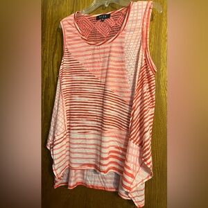 B.L.E.U. Red and White Striped Tank Top